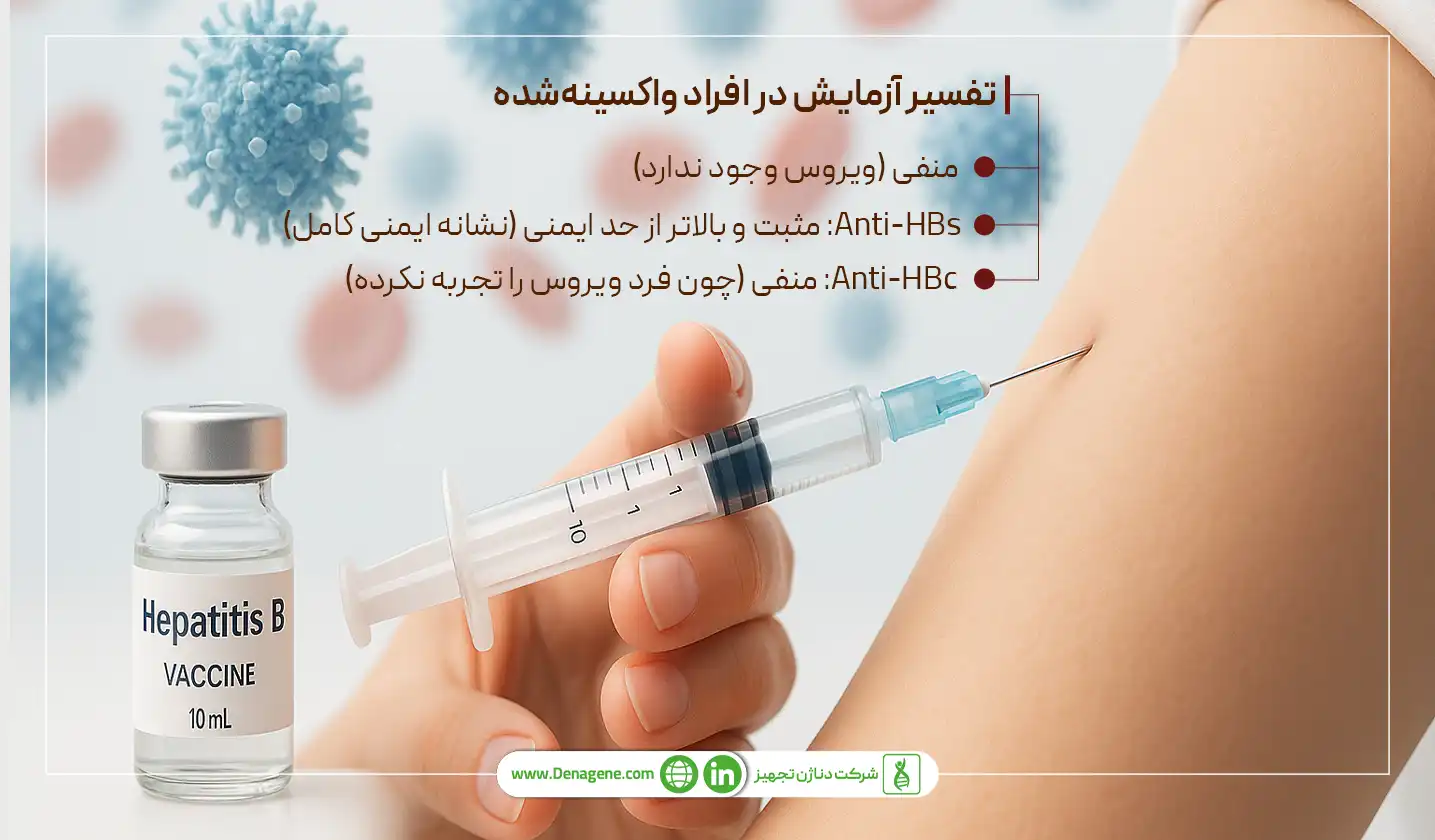 تفسیر آزمایش در افراد واکسینه&zwnj;شده برای هپاتیت ب 